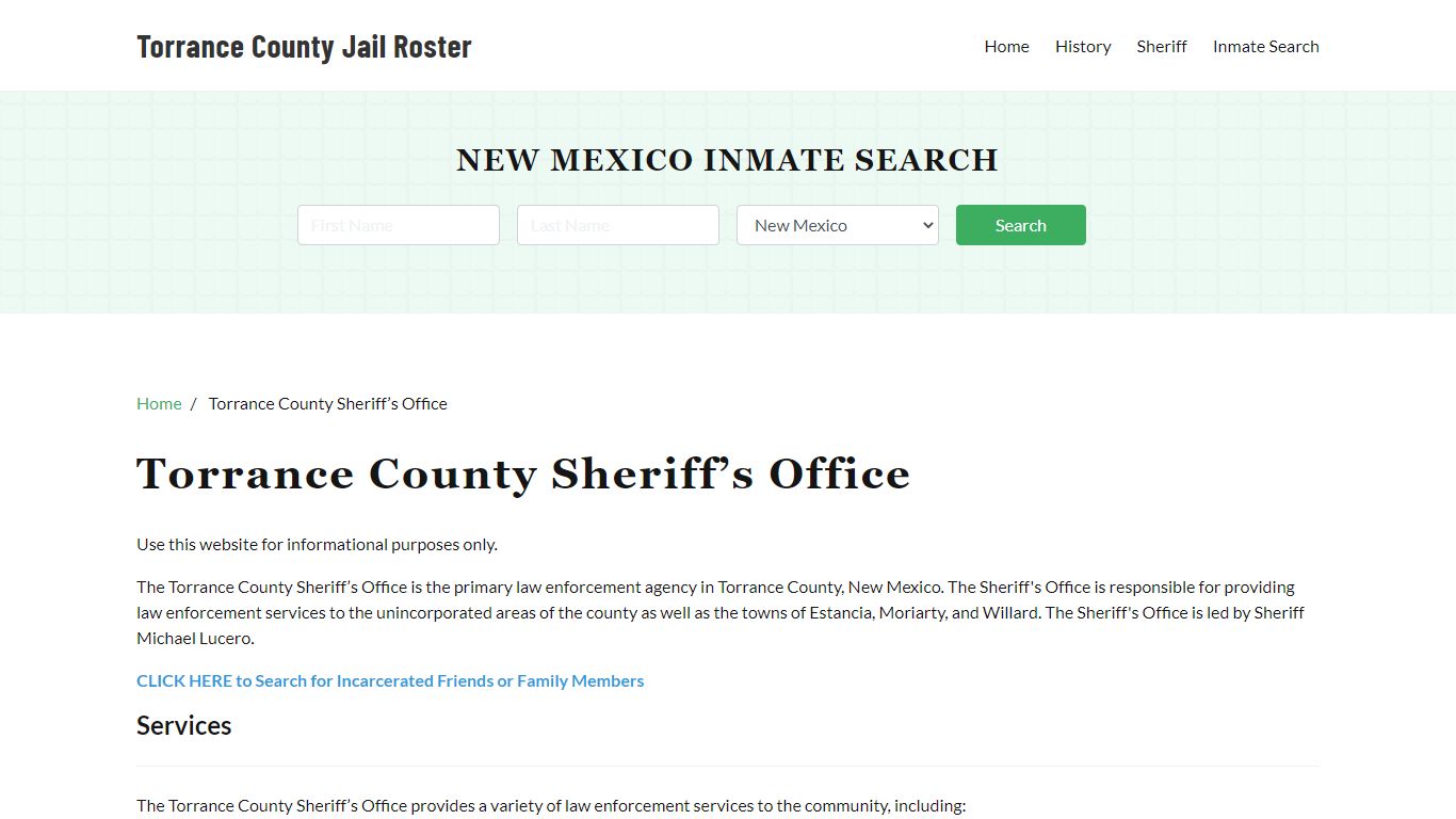 Torrance County Sheriff Office, NM, Arrest Warrants Search