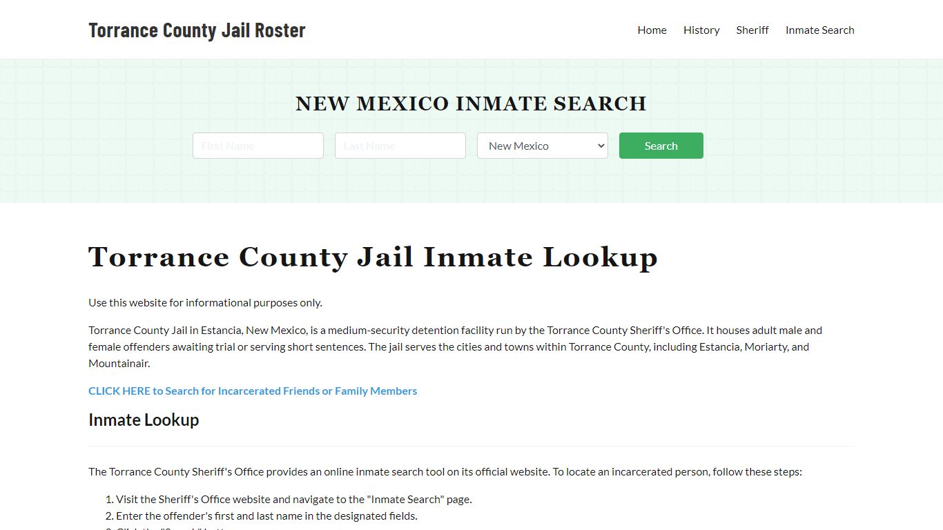 Torrance County Jail Roster Lookup, NM, Inmate Search